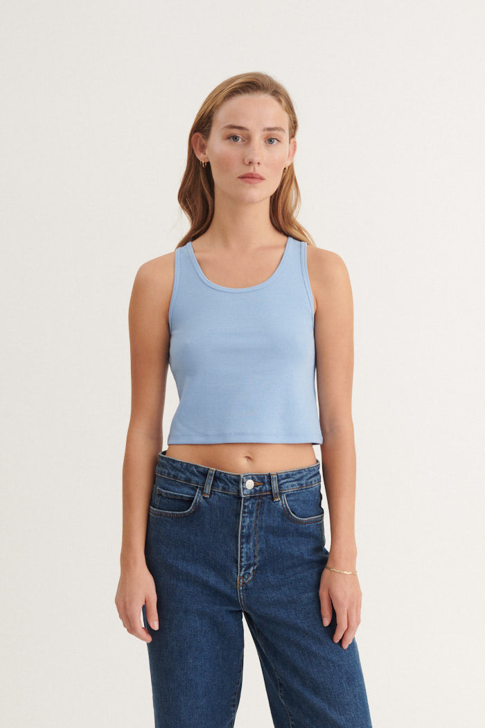 Basic Apparel Ludmilla Crop Tank Toppe 761 Dutch canal